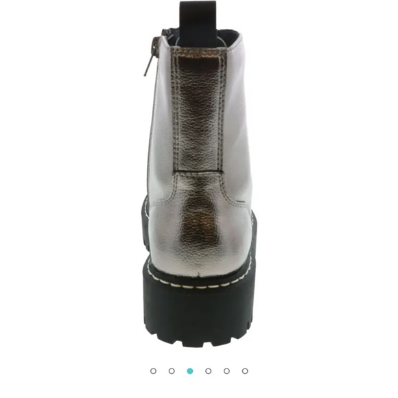 Size 7.5 pewter lace up with side zipper. NWOT - Picture 2 of 4